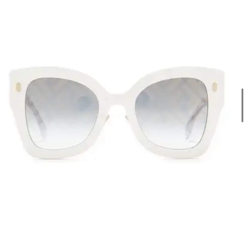 Fendi new with tags 51 mm cat eye sunglasses white